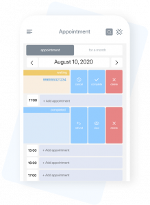 appointment mobile version crm system